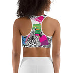 Colorful Zebra Sports Bra