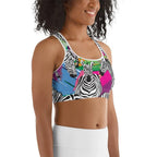 Colorful Zebra Sports Bra