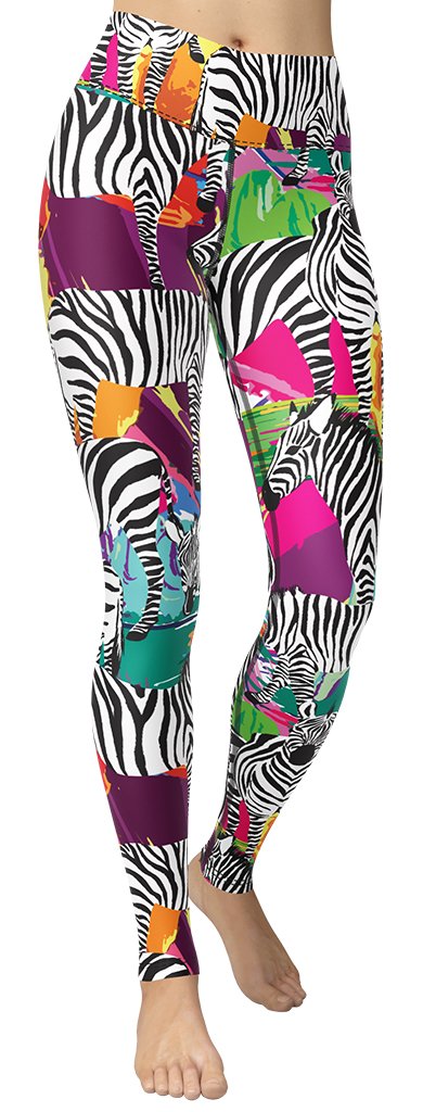 Colorful Zebra Yoga Leggings