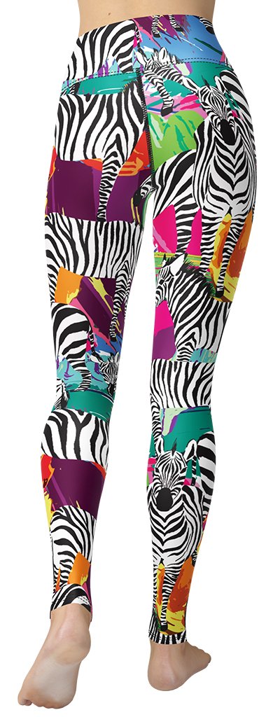 Colorful Zebra Yoga Leggings