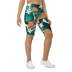 Contemporary Tropical Biker Shorts