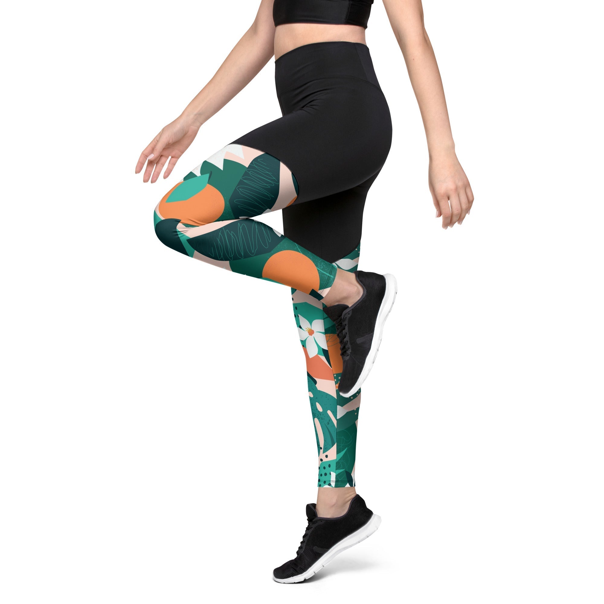 Contemporary Tropical Compression Leggings