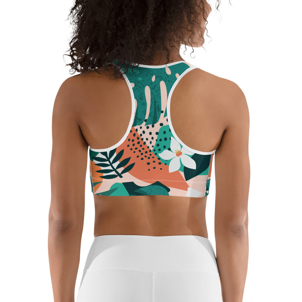 Contemporary Tropical Sports Bra