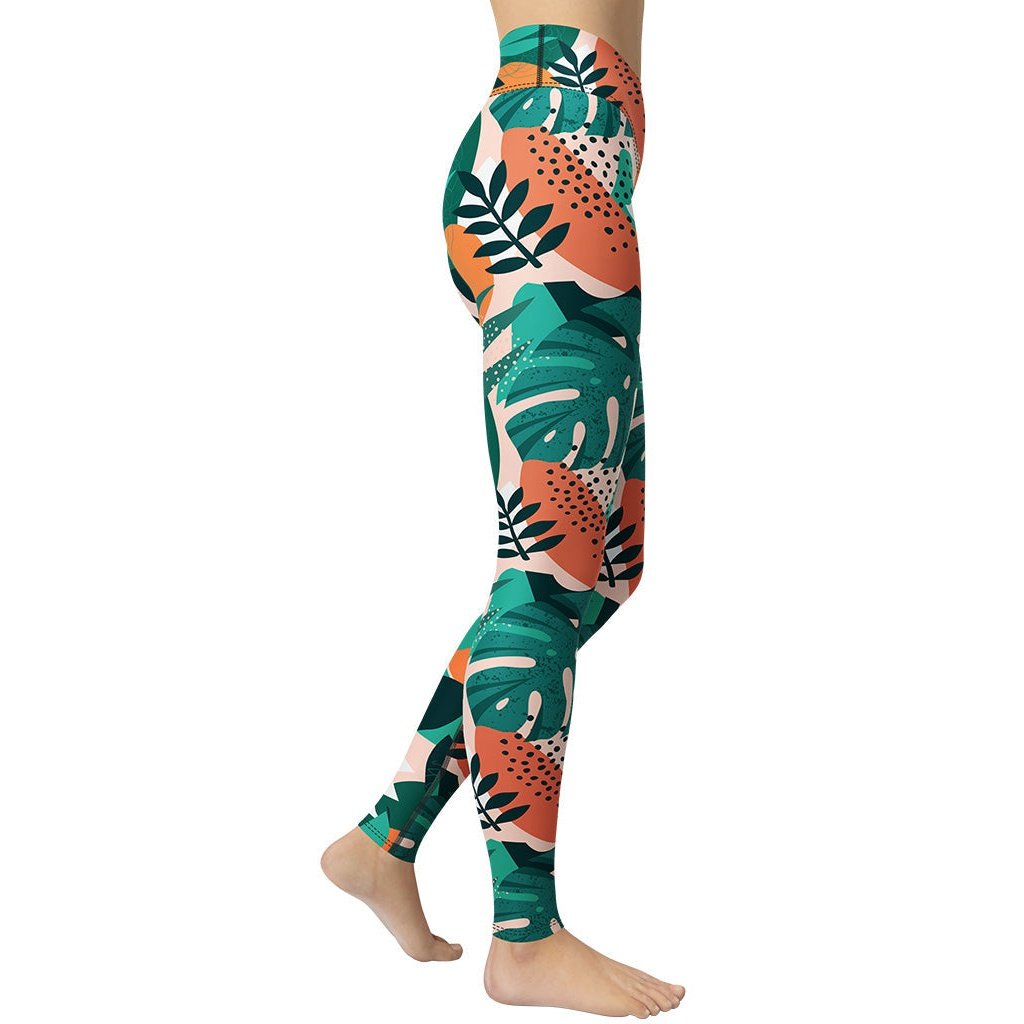 Contemporary Tropical Yoga Leggings