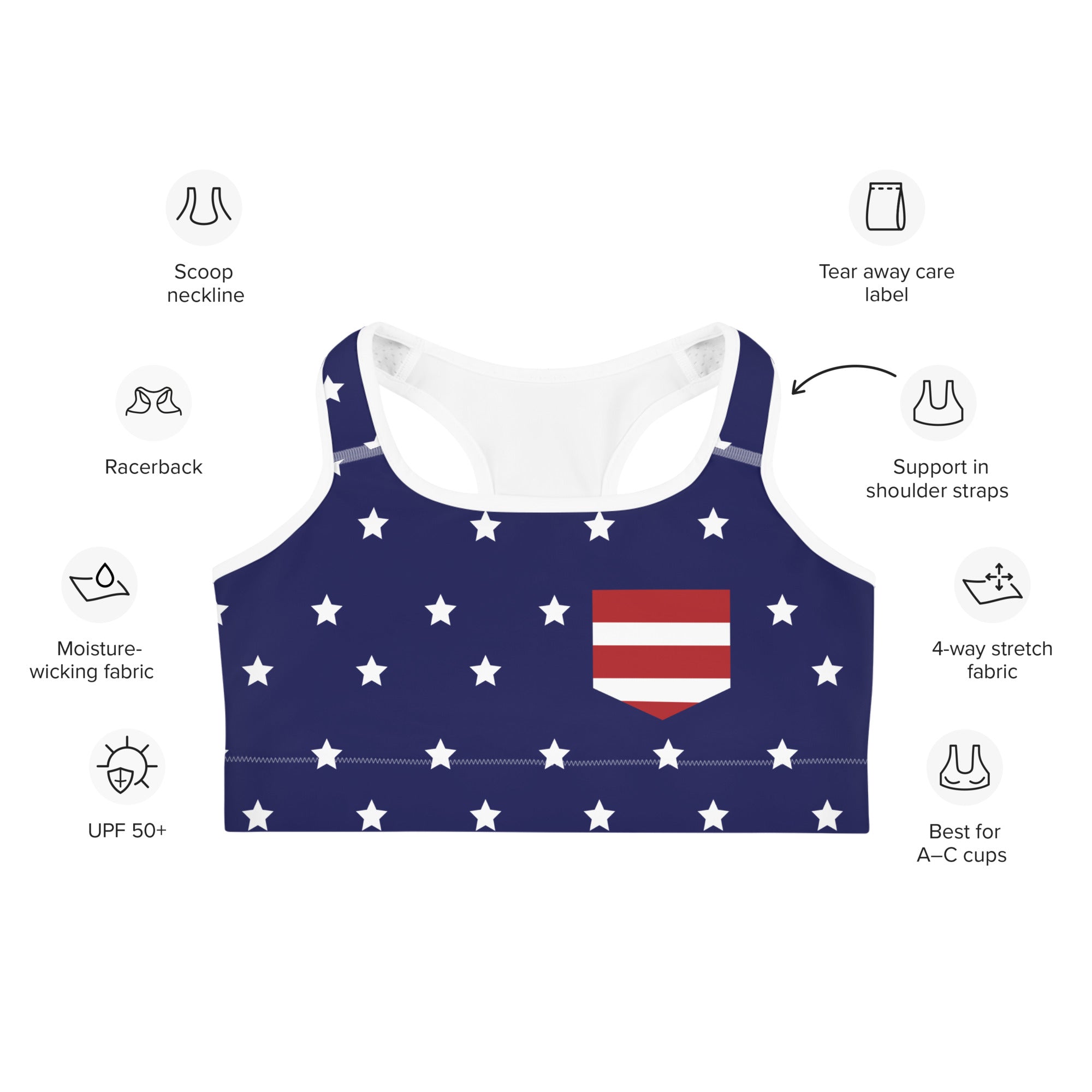 Cool Patriotic Sports Bra
