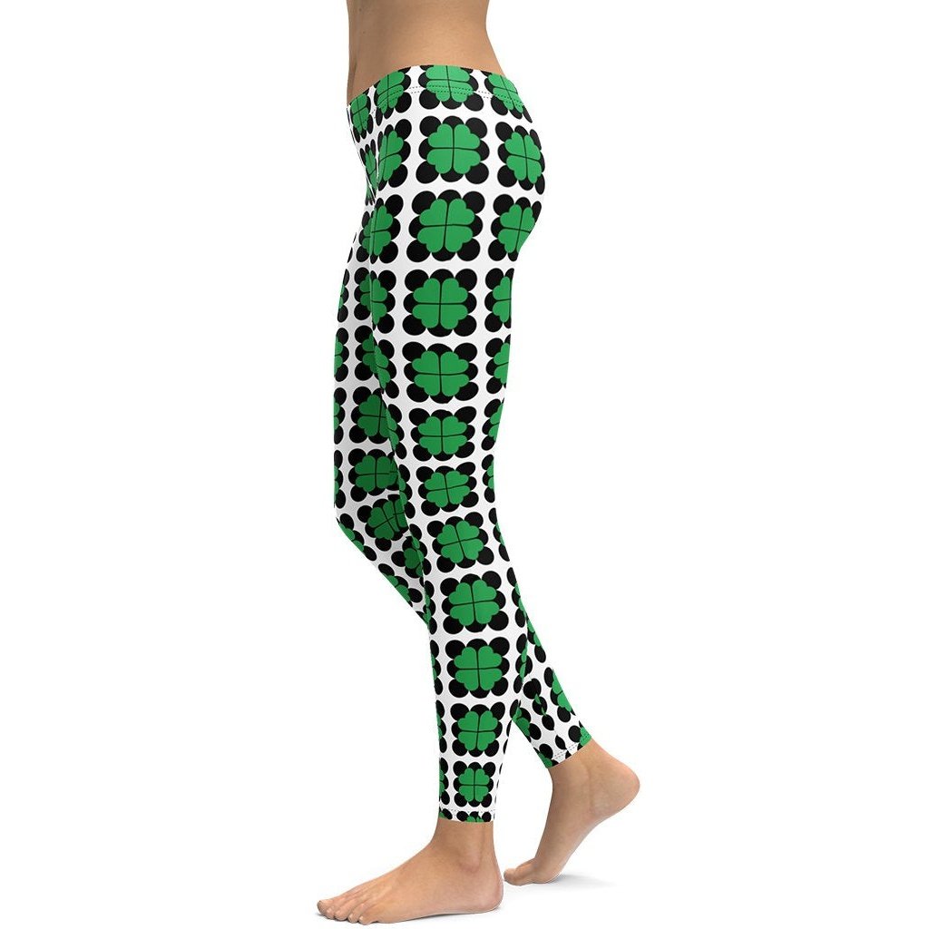 Crazy Yoga Leggings Saint Patrick's Day Clovers High Waisted Pants Lovely  Graphic Print Skinny Blessed and Lucky Pantsuit