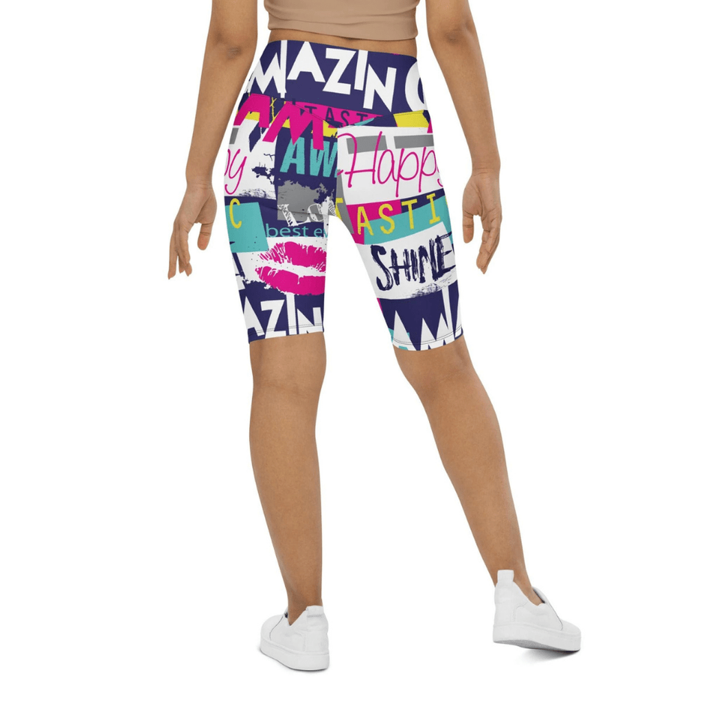 Cool Slogan Biker Shorts