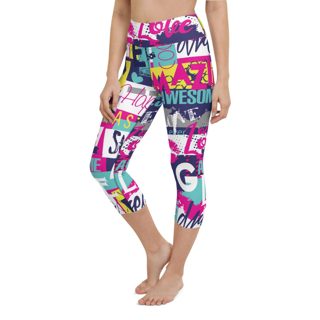 Cool Slogan Yoga Capris