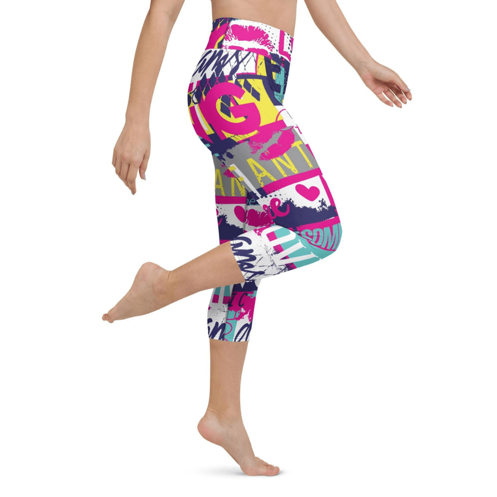 Cool Slogan Yoga Capris