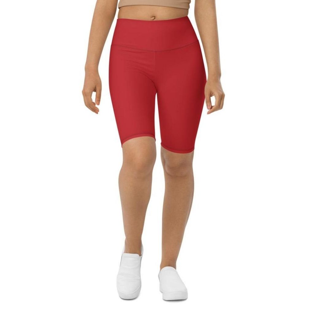Crimson Red Biker Shorts
