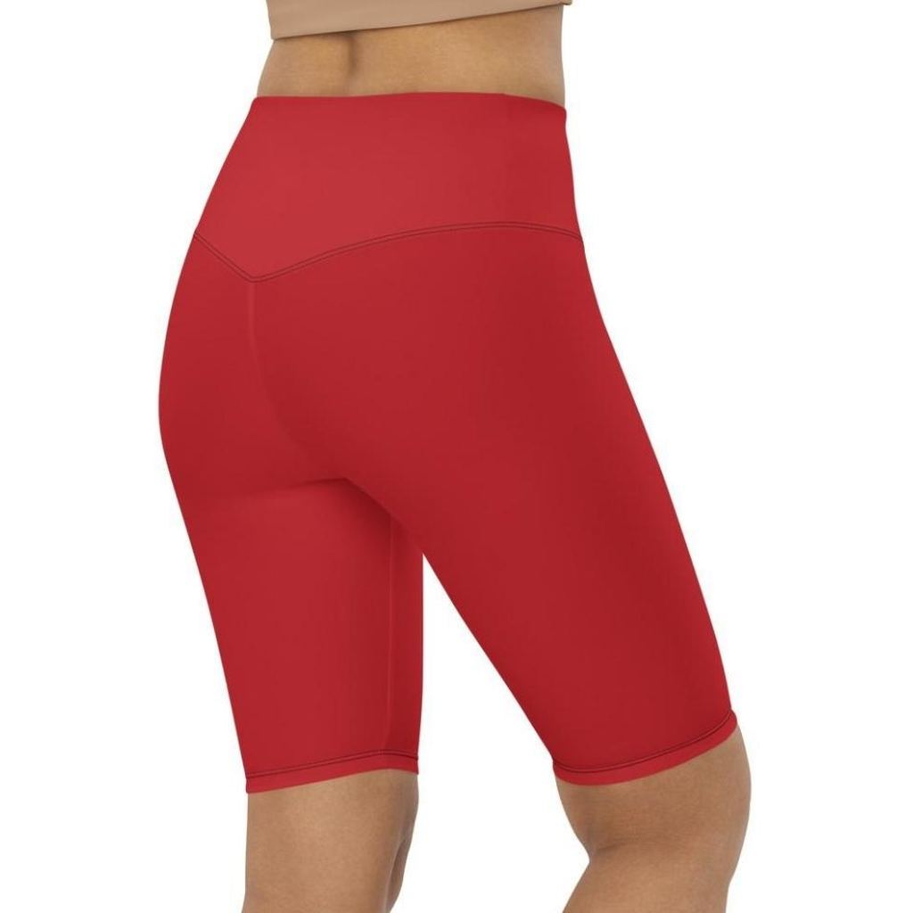 Crimson Red Biker Shorts
