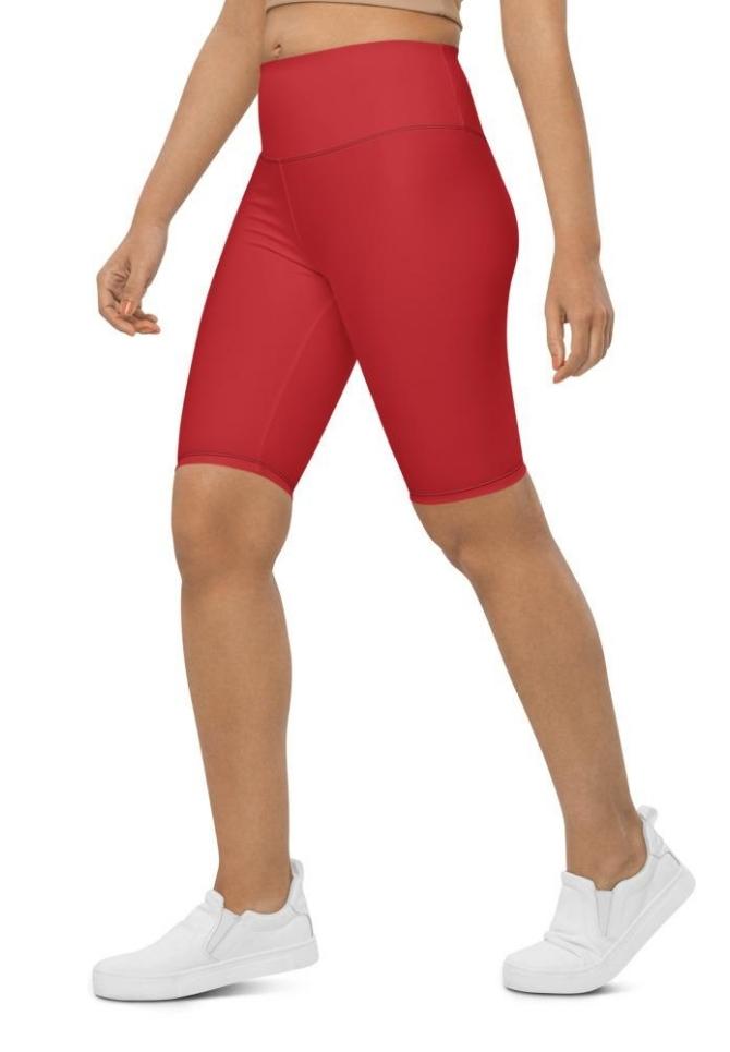 Crimson Red Biker Shorts
