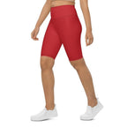 Crimson Red Biker Shorts