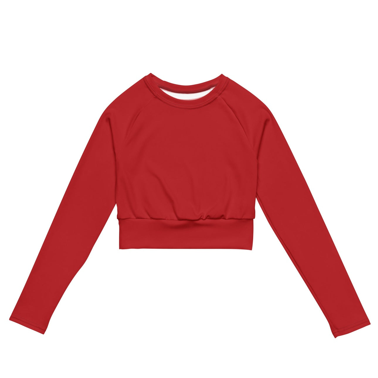 Crimson Red Recycled Long-sleeve Crop Top