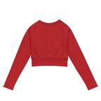 Crimson Red Recycled Long-sleeve Crop Top