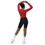 Crimson Red Recycled Long-sleeve Crop Top