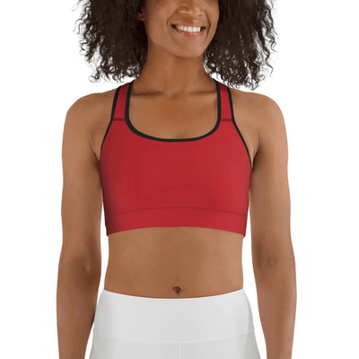 Women’s Crimson Red Padded Sports Bra – Buttery Soft, Supportive & Quick-Dry main image 0