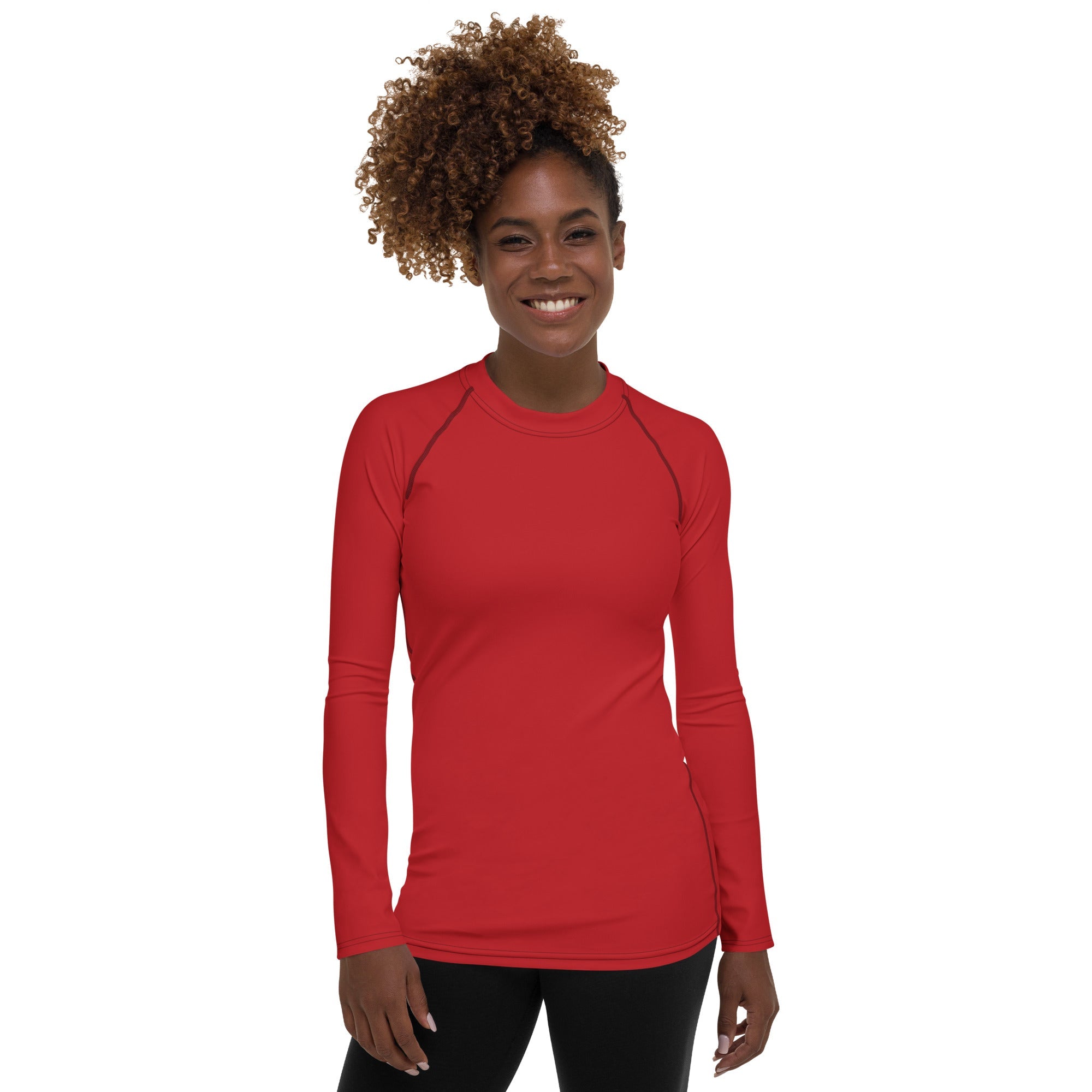 Crimson Red Women's Rash Guard