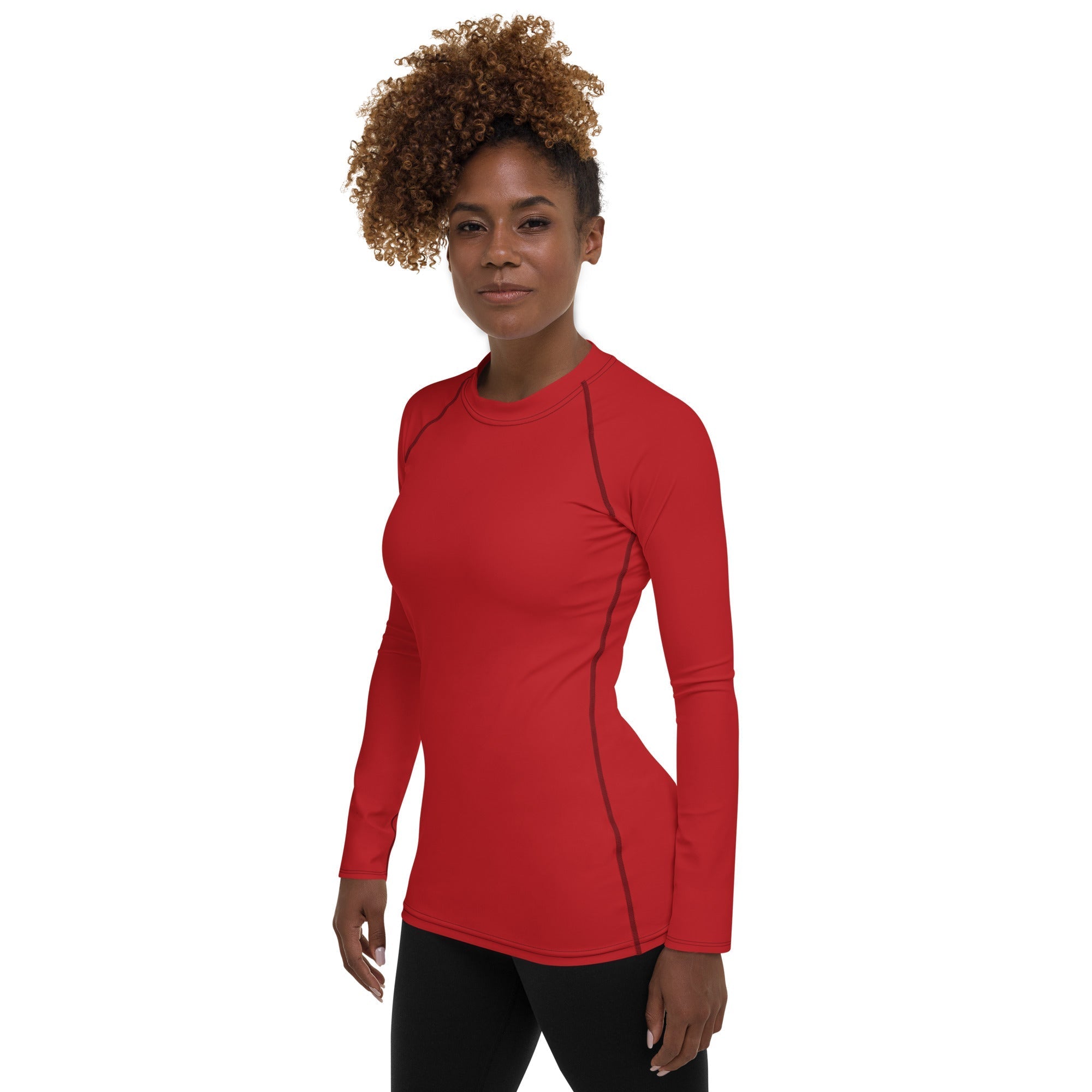 Crimson Red Women's Rash Guard