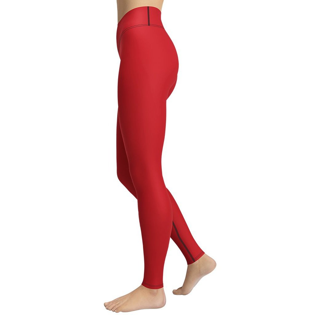 Crimson Red Yoga Leggings