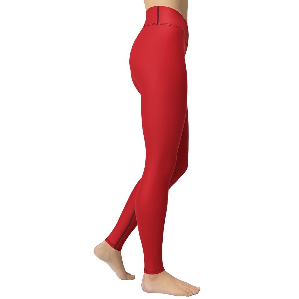 Crimson Red Yoga Leggings