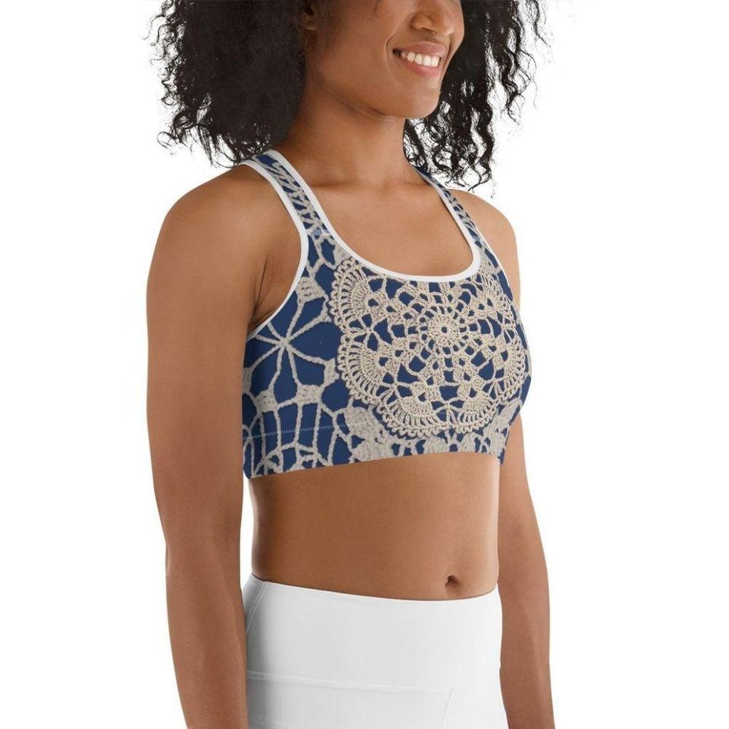 Crochet Print Sports Bra