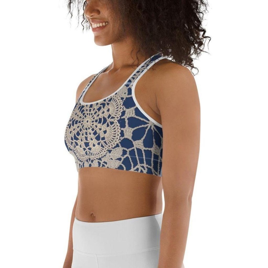 Crochet Print Sports Bra