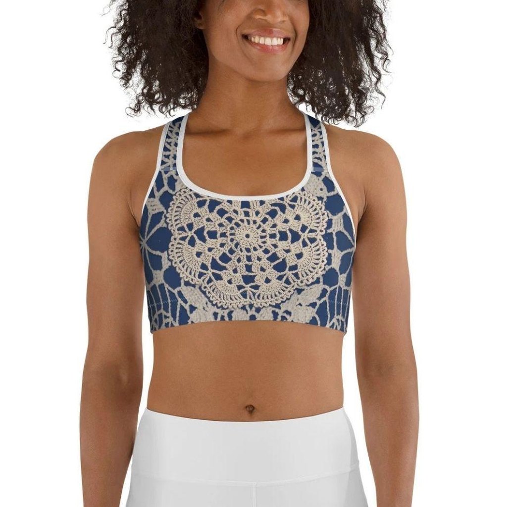 Crochet Print Sports Bra