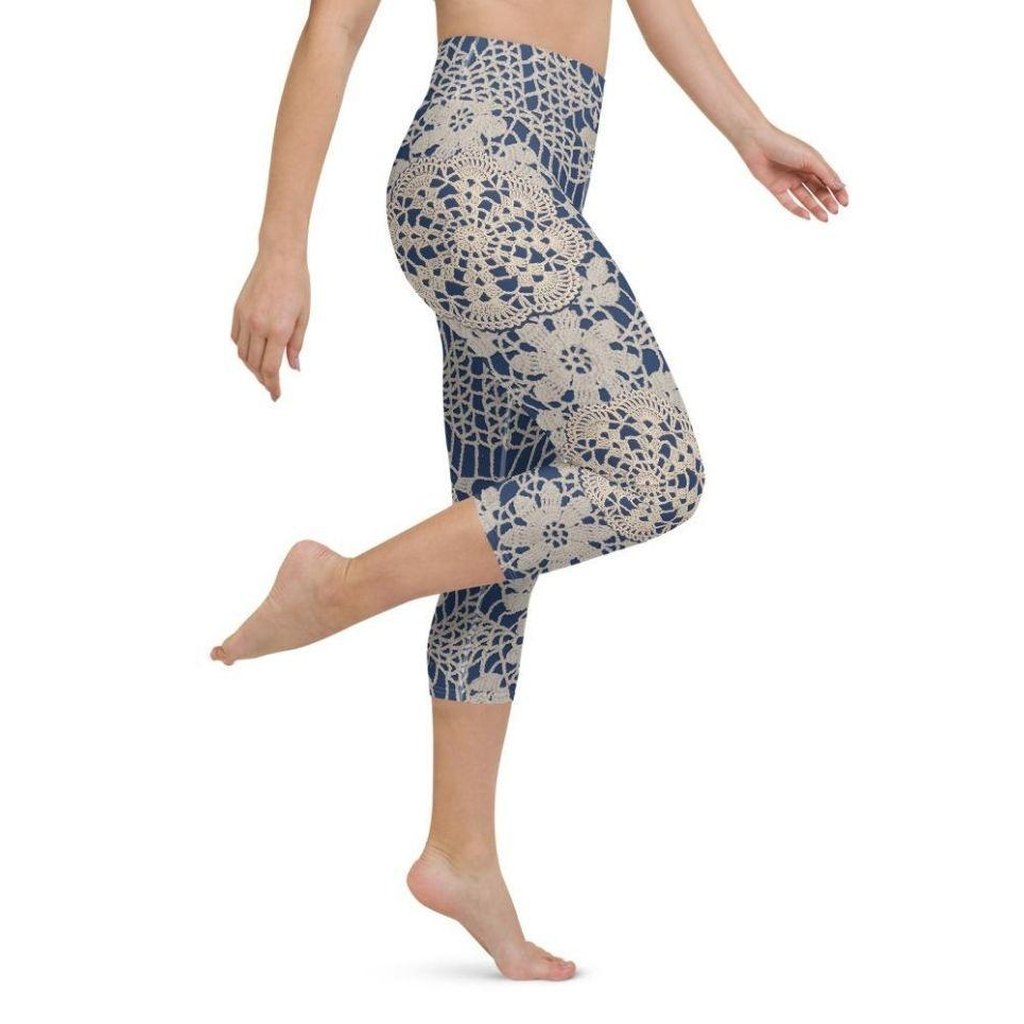 Crochet Print Yoga Capris