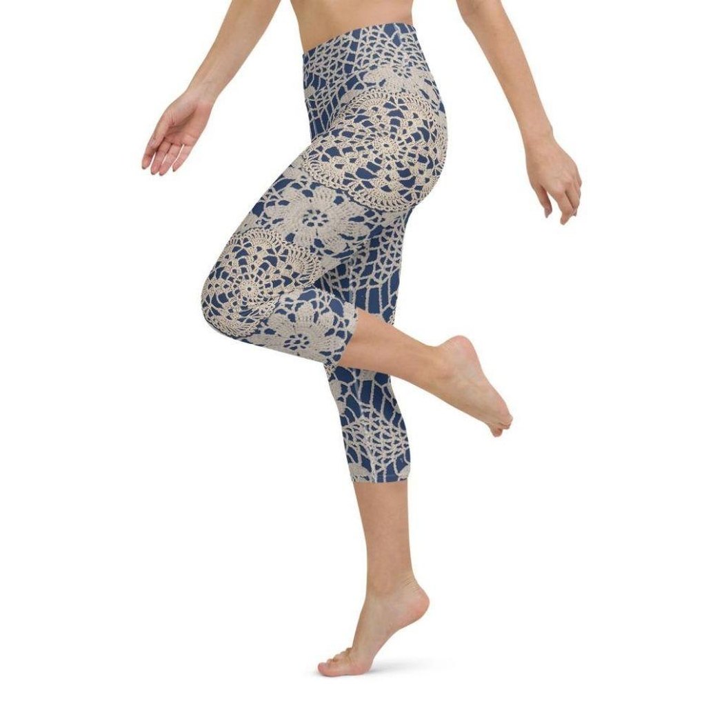 Crochet Print Yoga Capris