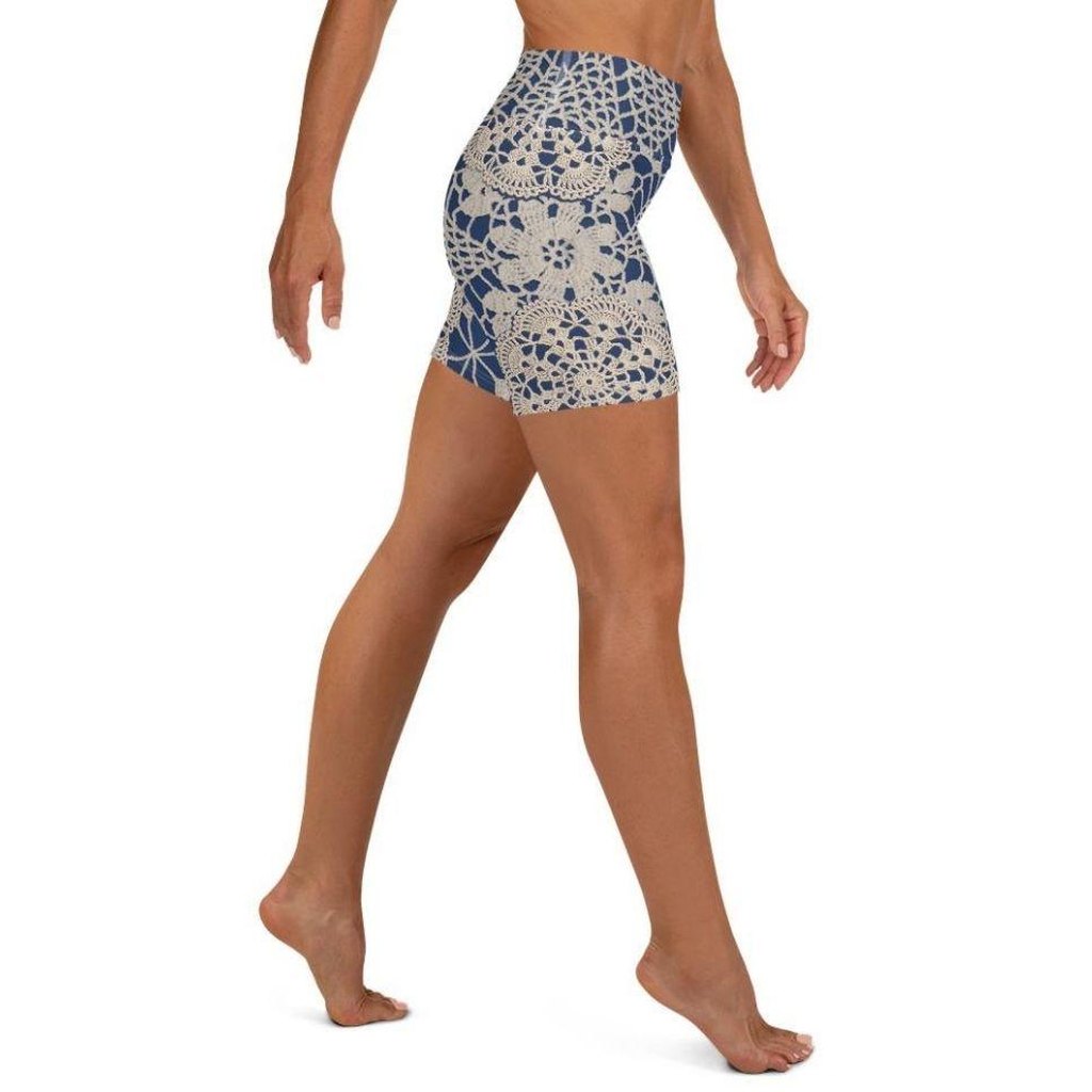 Crochet Print Yoga Shorts