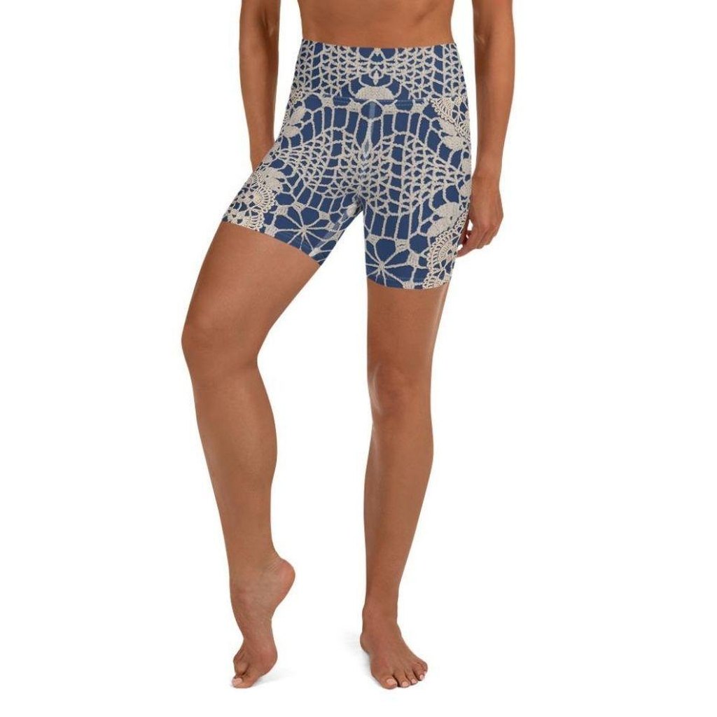 Crochet Print Yoga Shorts