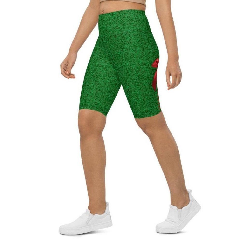 Cute Christmas Bow Biker Shorts