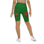 Cute Christmas Bow Biker Shorts