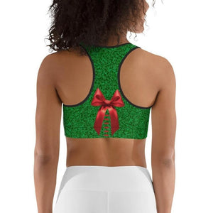Cute Christmas Bow Sports Bra