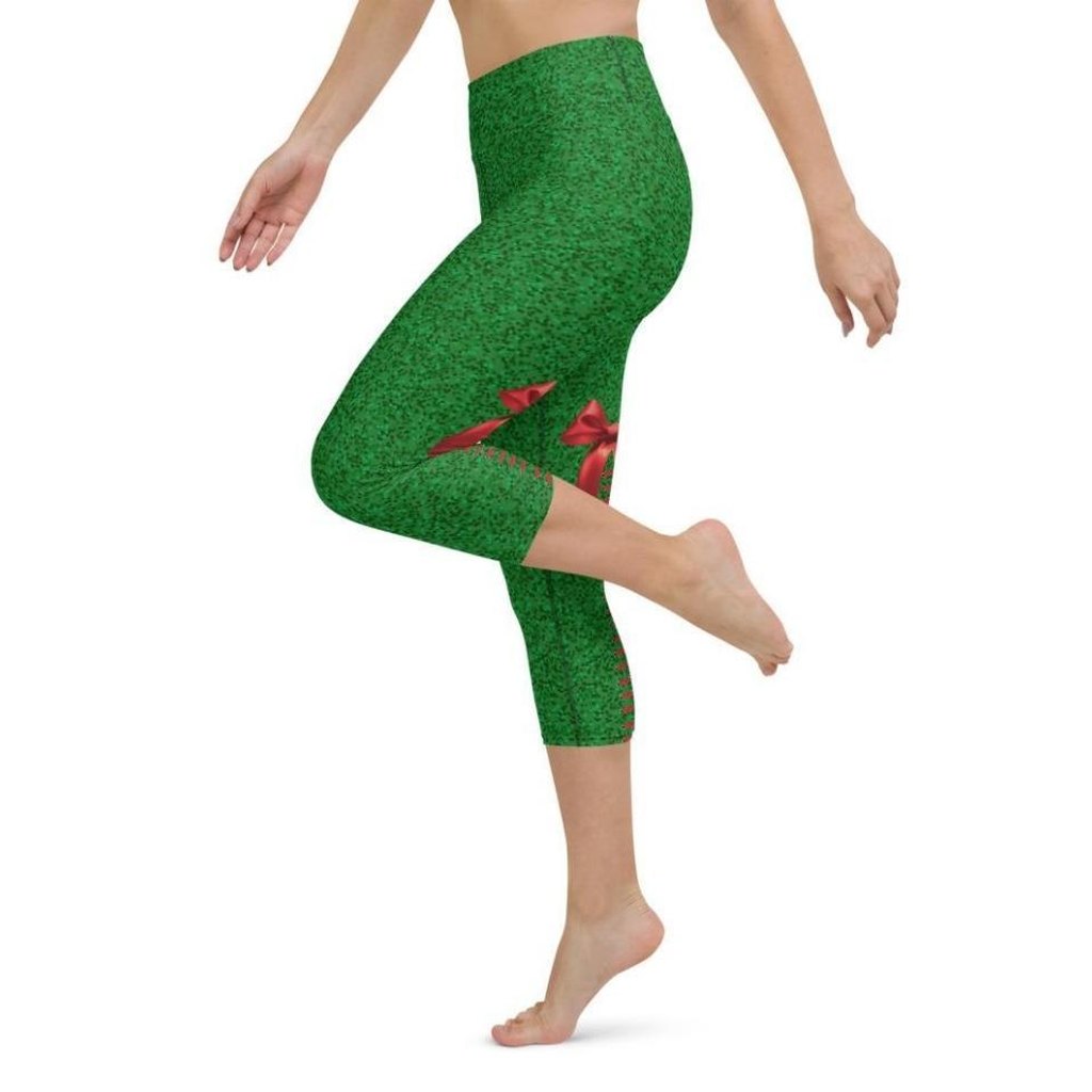 Cute Christmas Bow Yoga Capris