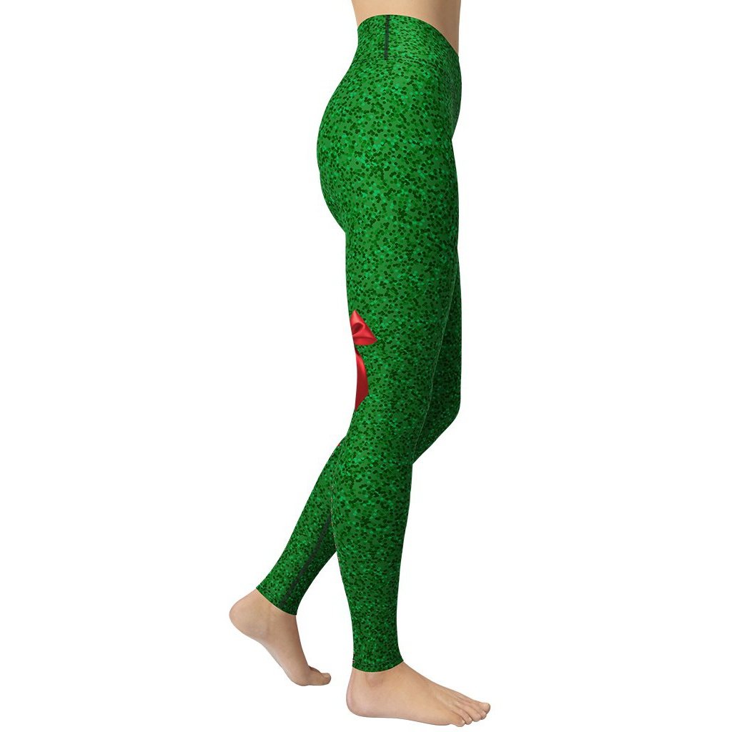 Cute Christmas Bow Yoga Leggings
