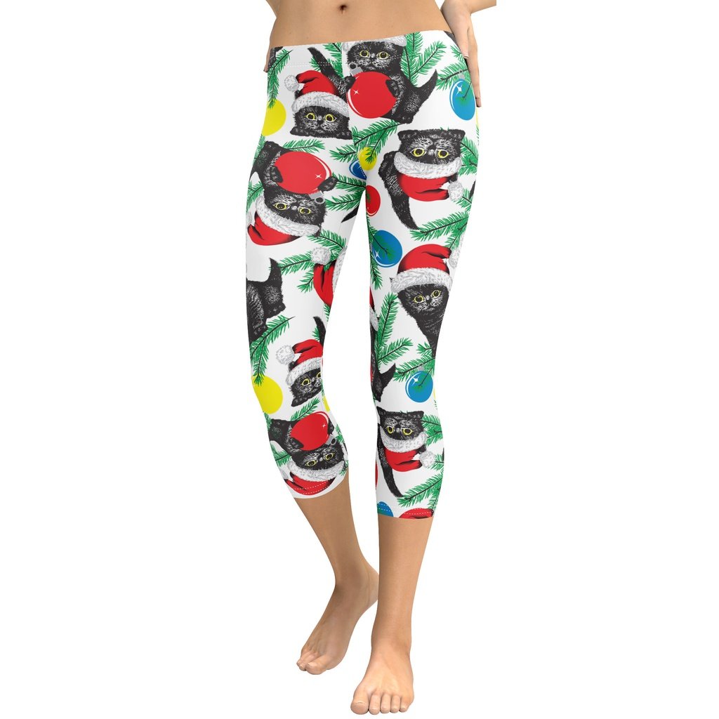Cute Christmas Cat Capris