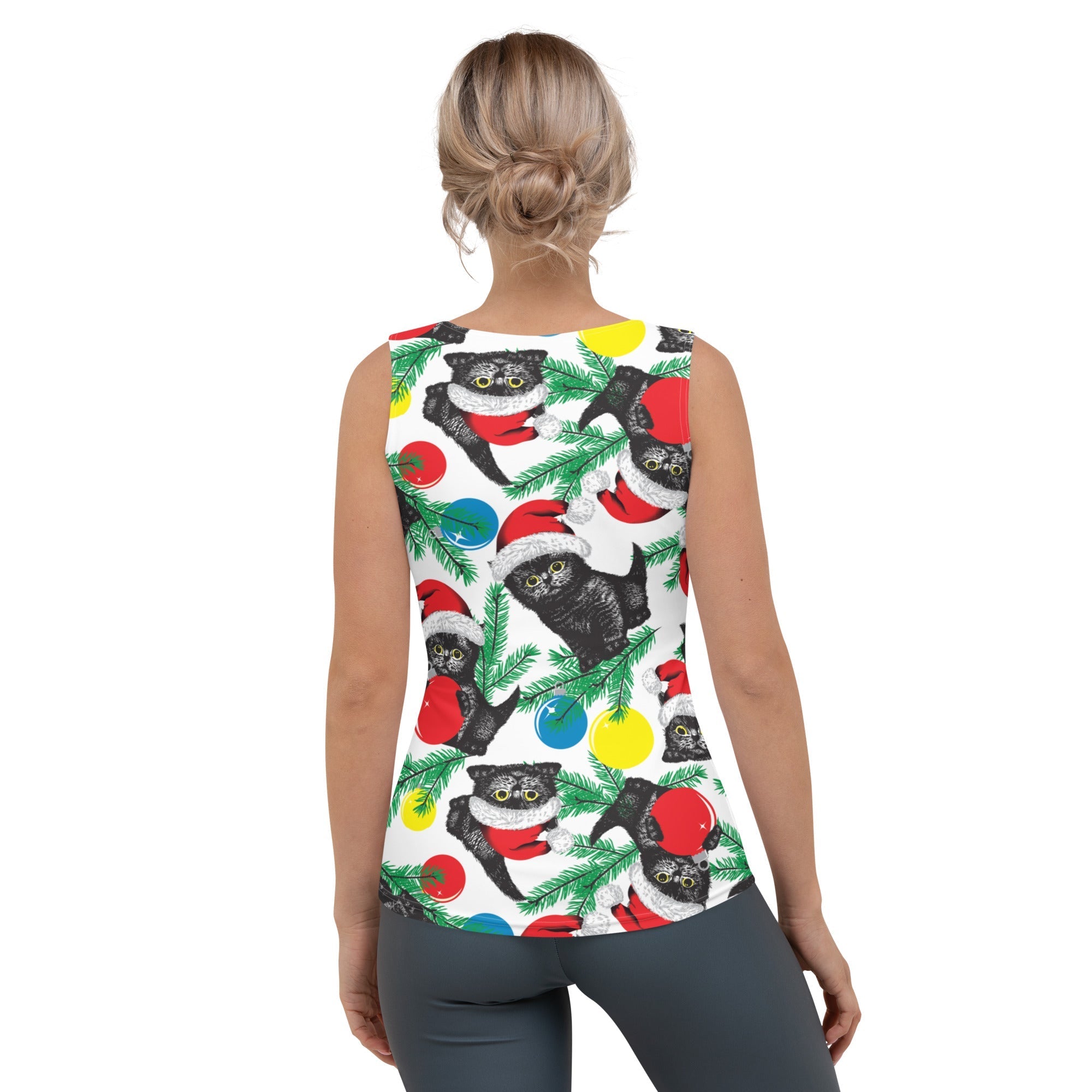 Cute Christmas Cat Tank Top