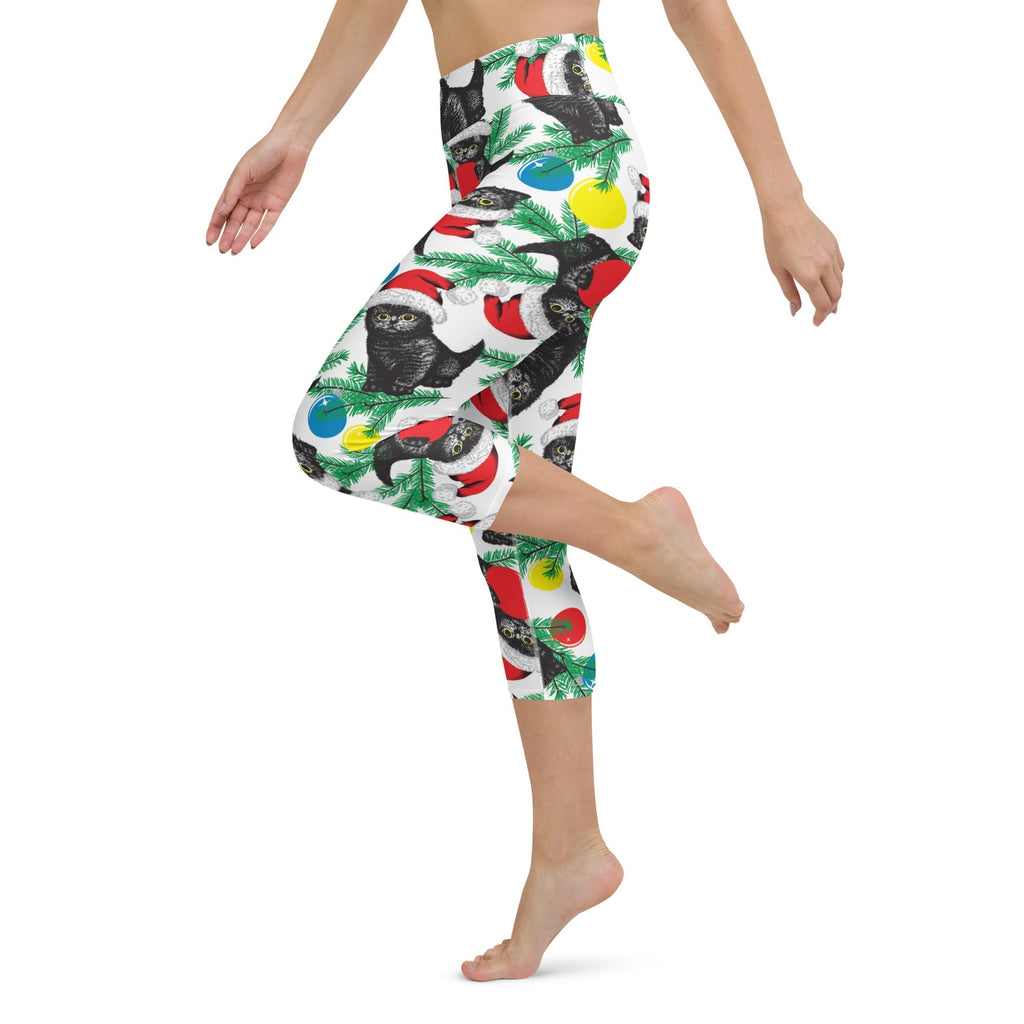 Cute Christmas Cat Yoga Capris