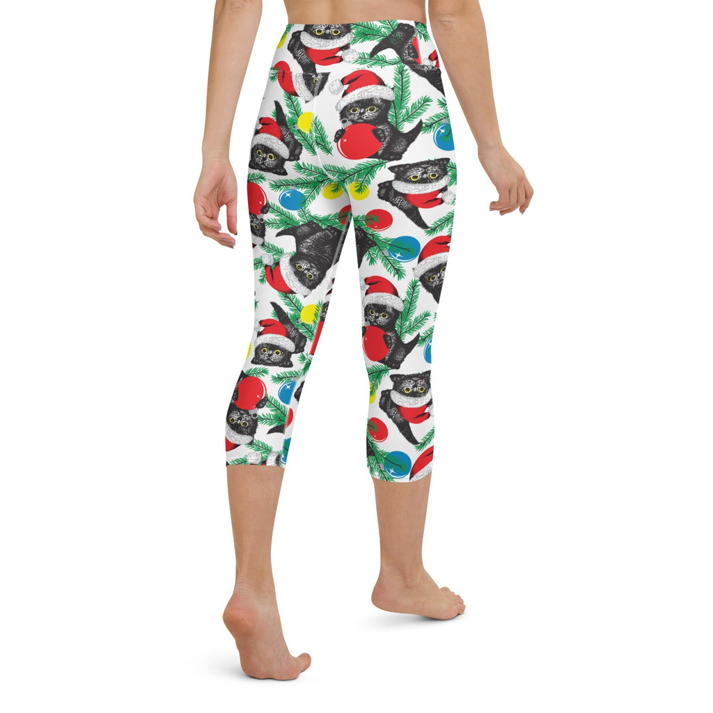 Cute Christmas Cat Yoga Capris