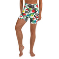 Cute Christmas Cat Yoga Shorts