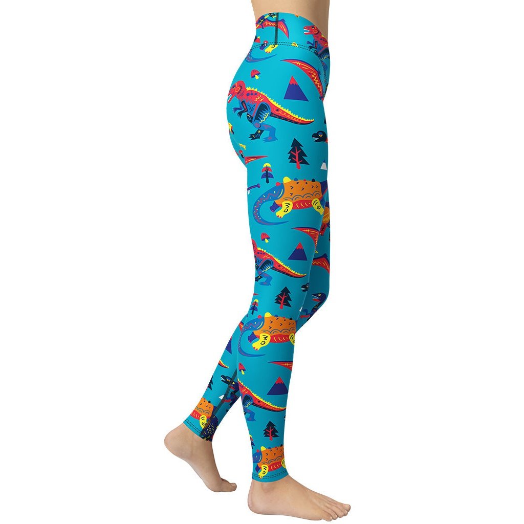 Cute Dinosaur Yoga Leggings