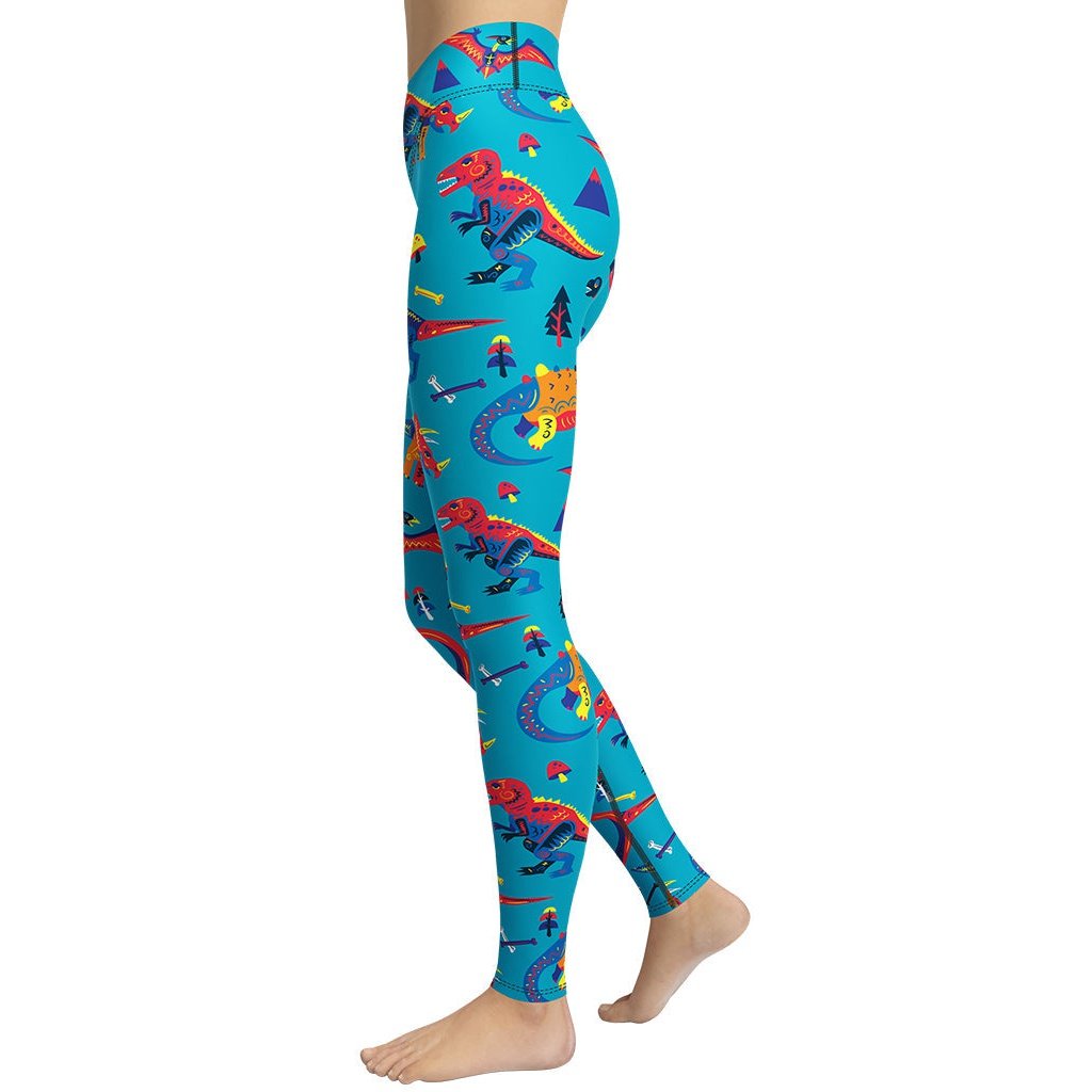 Cute Dinosaur Yoga Leggings - Main Image