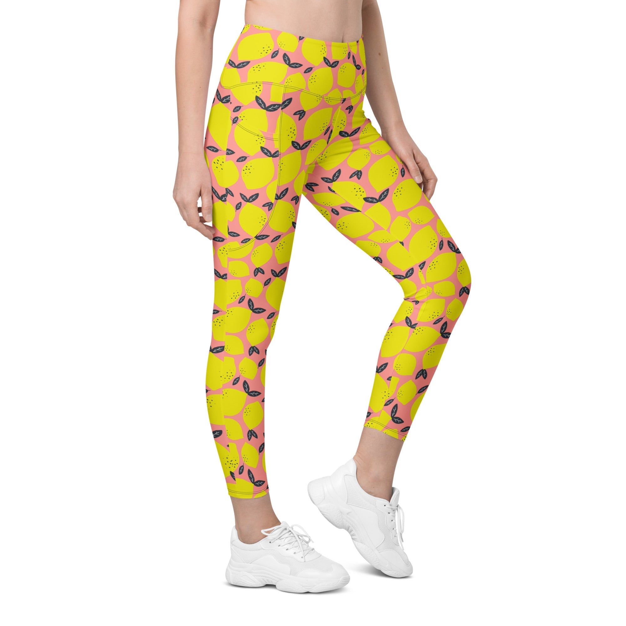 Cute Lemon Leggings With Pockets