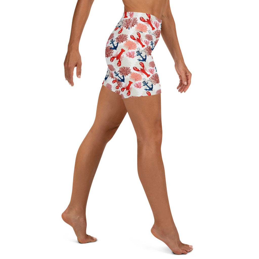 Cute Lobster Yoga Shorts
