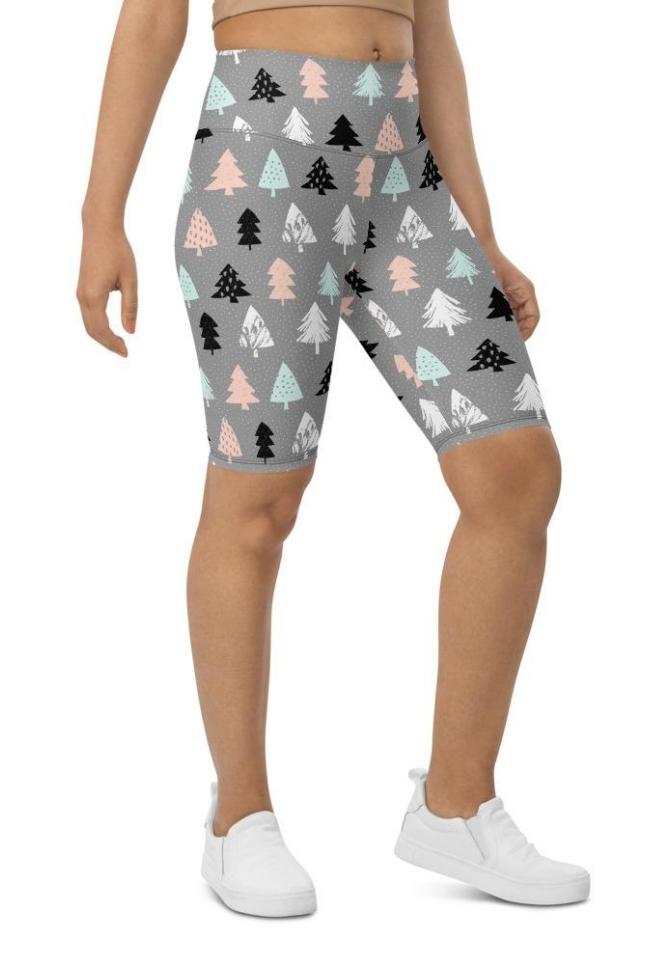Cute Minimalistic Christmas Biker Shorts