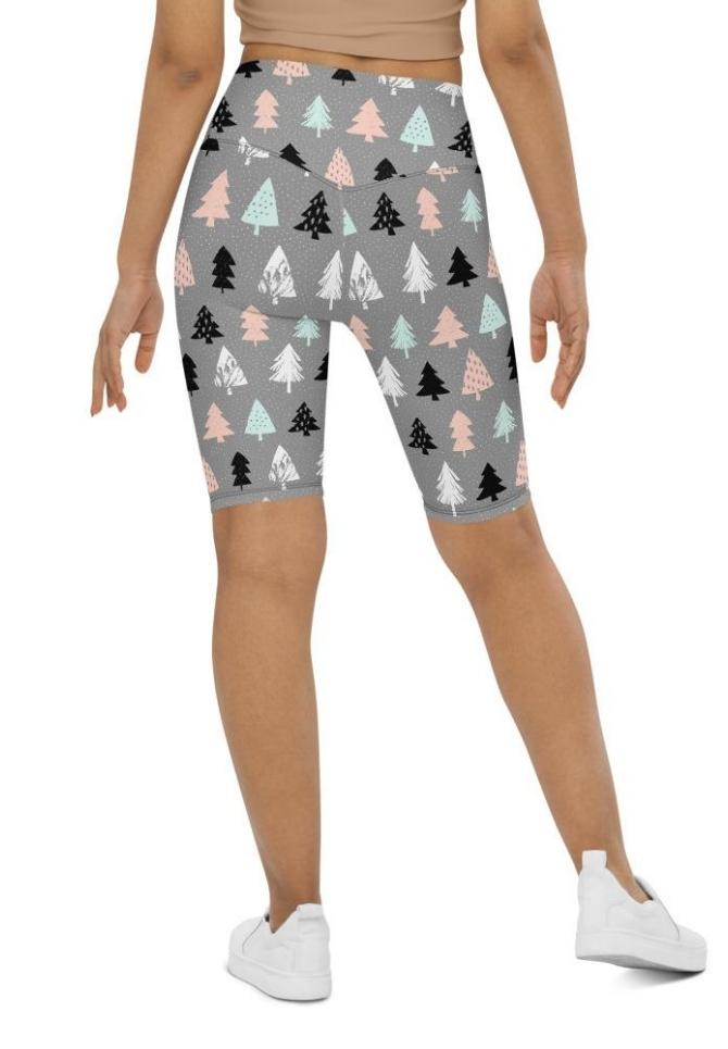 Cute Minimalistic Christmas Biker Shorts