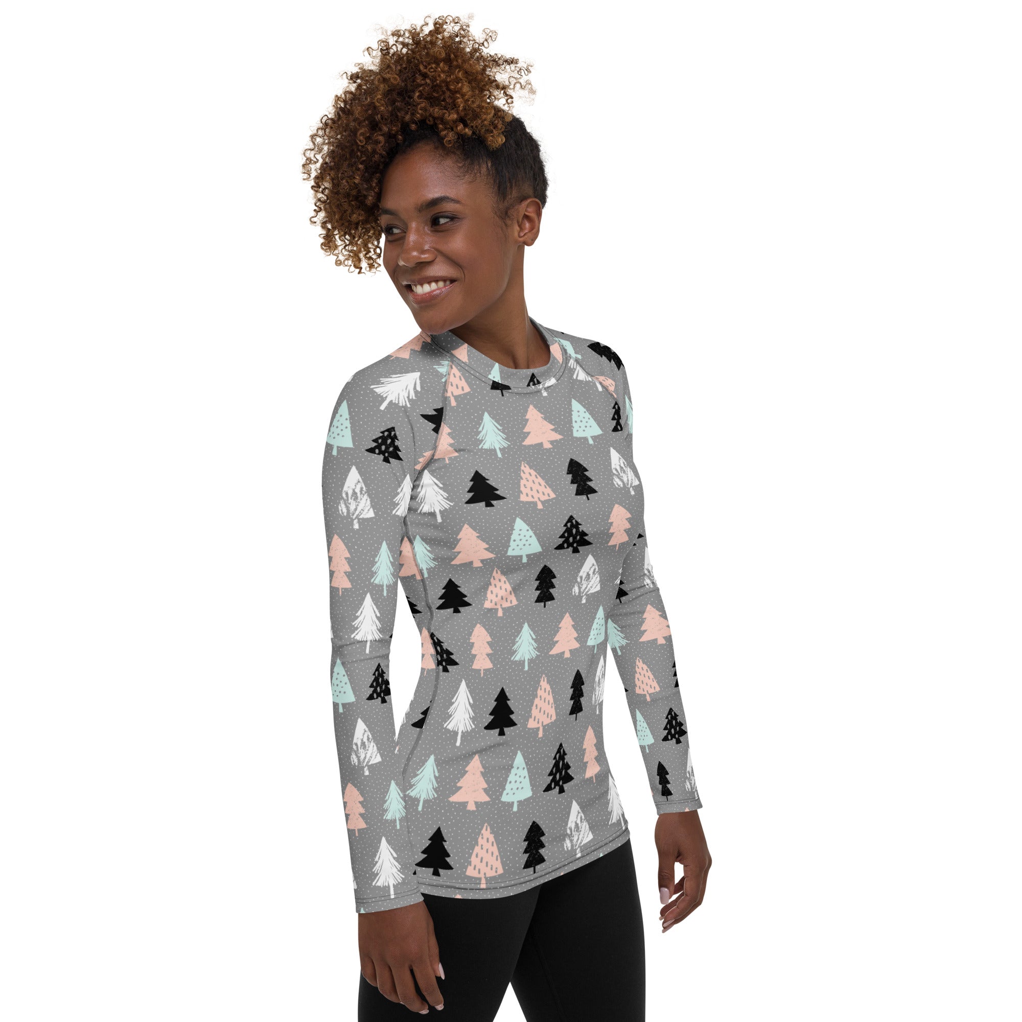 Cute Minimalistic Christmas Rash Guard