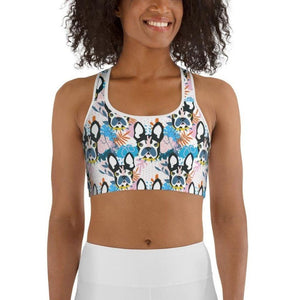 Cute Puppy Print Sports Bra